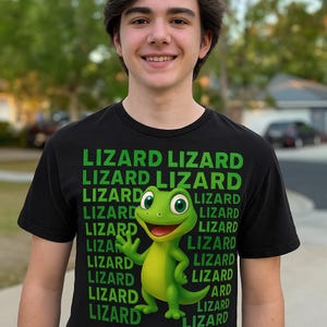 3D Cartoon Gecko PNG – Cute Lizard Digital Download for Sublimation, POD T-Shirt & Craft Design, Reptile Lover Printable Clipart