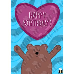 Cartão de Feliz Aniversário Urso