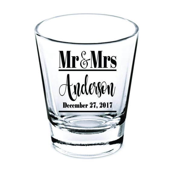Wedding Shot Glasses Wedding Favors Shot Glasses Mr & Etsy