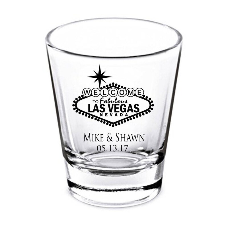 Wedding Favors Las Vegas Wedding Shot Glasses Wedding Gift Etsy