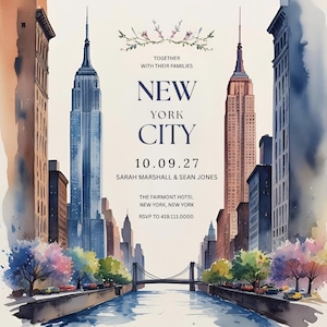 Invitación de boda en Nueva York / Boda en la ciudad de Nueva York / Invitación de boda en Nueva York / Boda en Nueva York / Guardar la fecha en Nueva York / Invitación de Nueva York / Invitación de boda / Nueva York