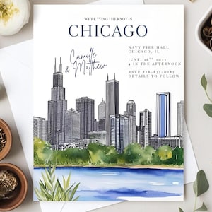 Chicago | Chicago Wedding Invite | Chicago Save the Date | City Wedding Ideas | City Save the Dates | Chicago, IL | Wedding Invite Template