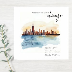 Chicago | Chicago Hochzeit einladen | Chicago Save the Date | Stadt Hochzeit Ideen | Stadt Save the Dates | Chicago, IL | Hochzeitseinladung Vorlage