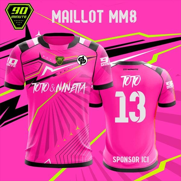 T-shirt Streetwear Taille XS T-shirt Maillot De Foot JUL - Édition Limitée Rose - Collection Fan Maillot Jul Toto Et Ninetta