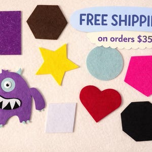 Shape Monster Felt Story Set – Interactive Shape Recognition Activity for Preschool