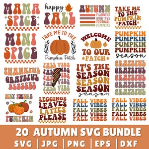 Fall SVG Bundle: Autumn, Halloween & Thanksgiving Designs (Digital Download)