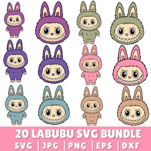 Labubu Designs PNG, Vector Digital File for Cricut, Laser Cut La bubu SVG, T Shirt Sublimation, Instant Download Labubu Character Bundle