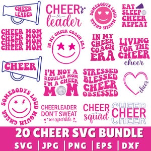 Cheer svg Bundle - Cheer Template Bundle #2 - svg - eps - dxf - Cheer Team - Cheerleader - Silhouette - Cricut Cut File - Digital Download
