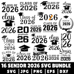 Senior 2026 SVG Bundle: Graduation Designs (Digital Download