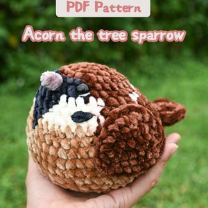 Wróbel szydełkowy || Żołądź, wróbel drzewny – wzór PDF || Poziom początkujący – amigurumi