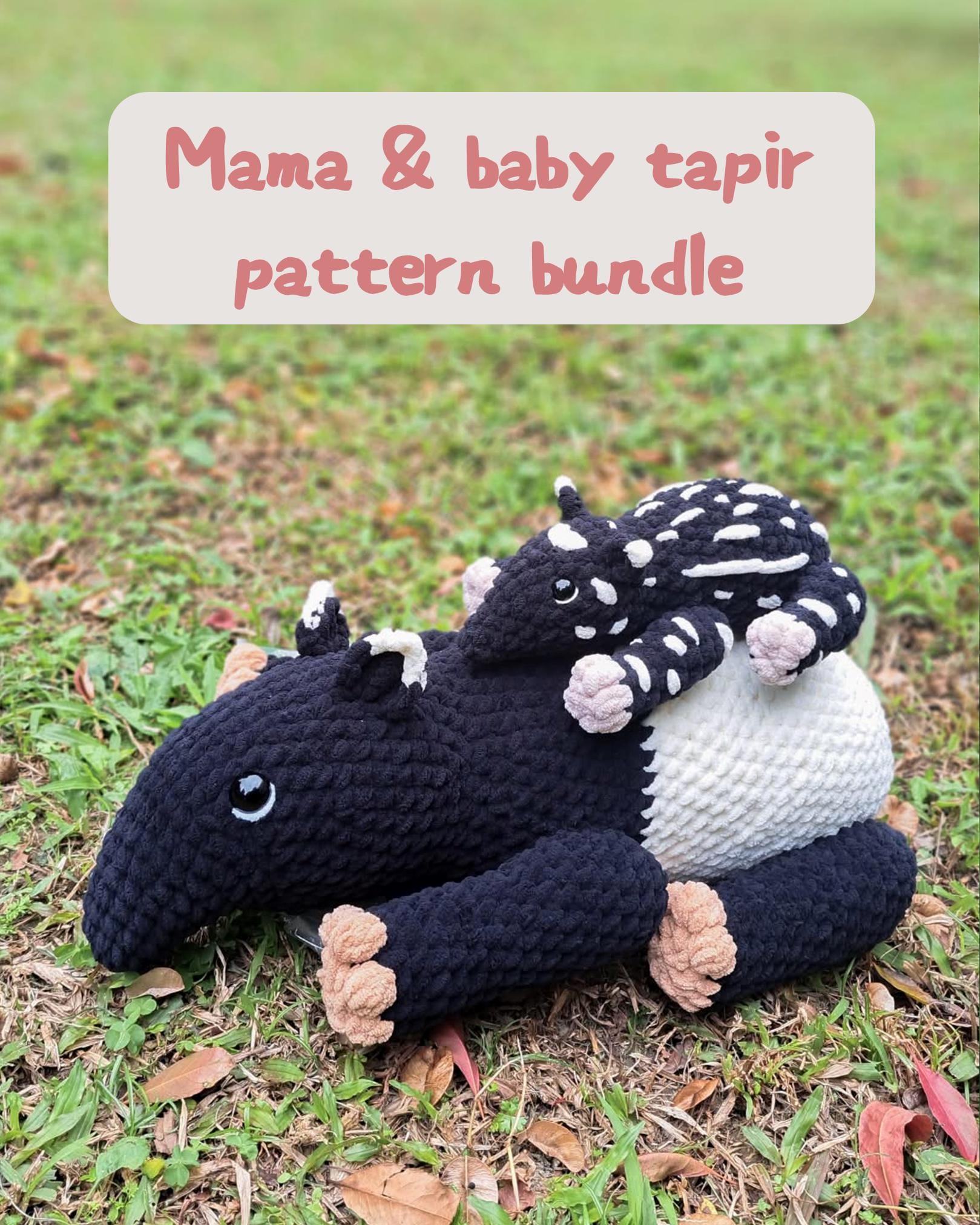 Tapir Pattern Crochet Tapir Bundle || Mama & Baby Tapir - 2 in 1 PDF Pattern Bundle ...