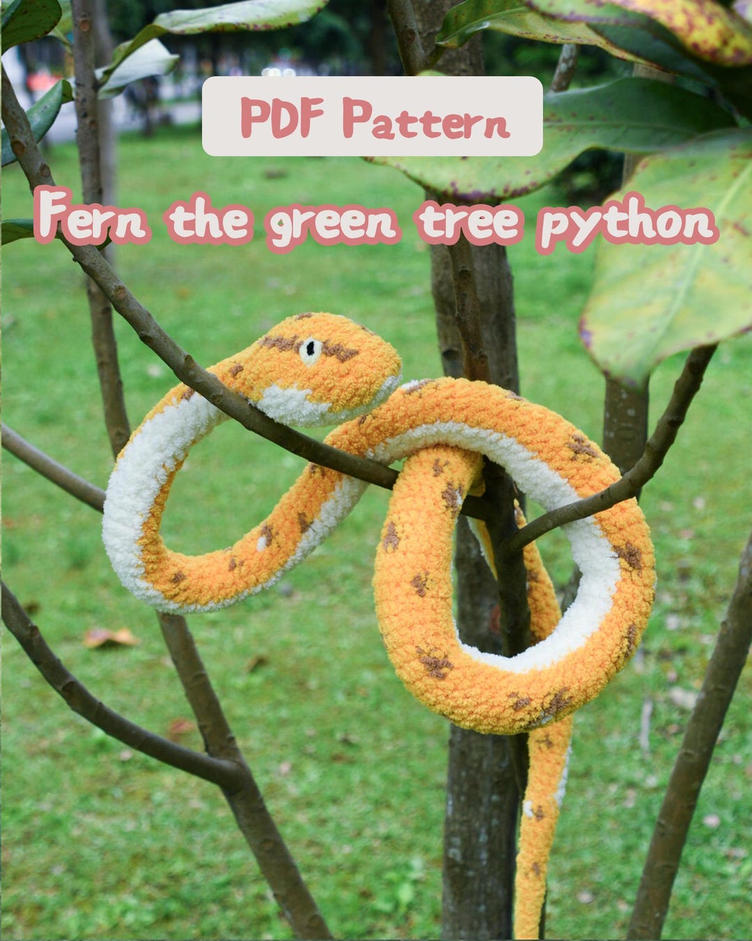 Crochet Snake || Fern the Green Tree Python - PDF Pattern || Beginner ...