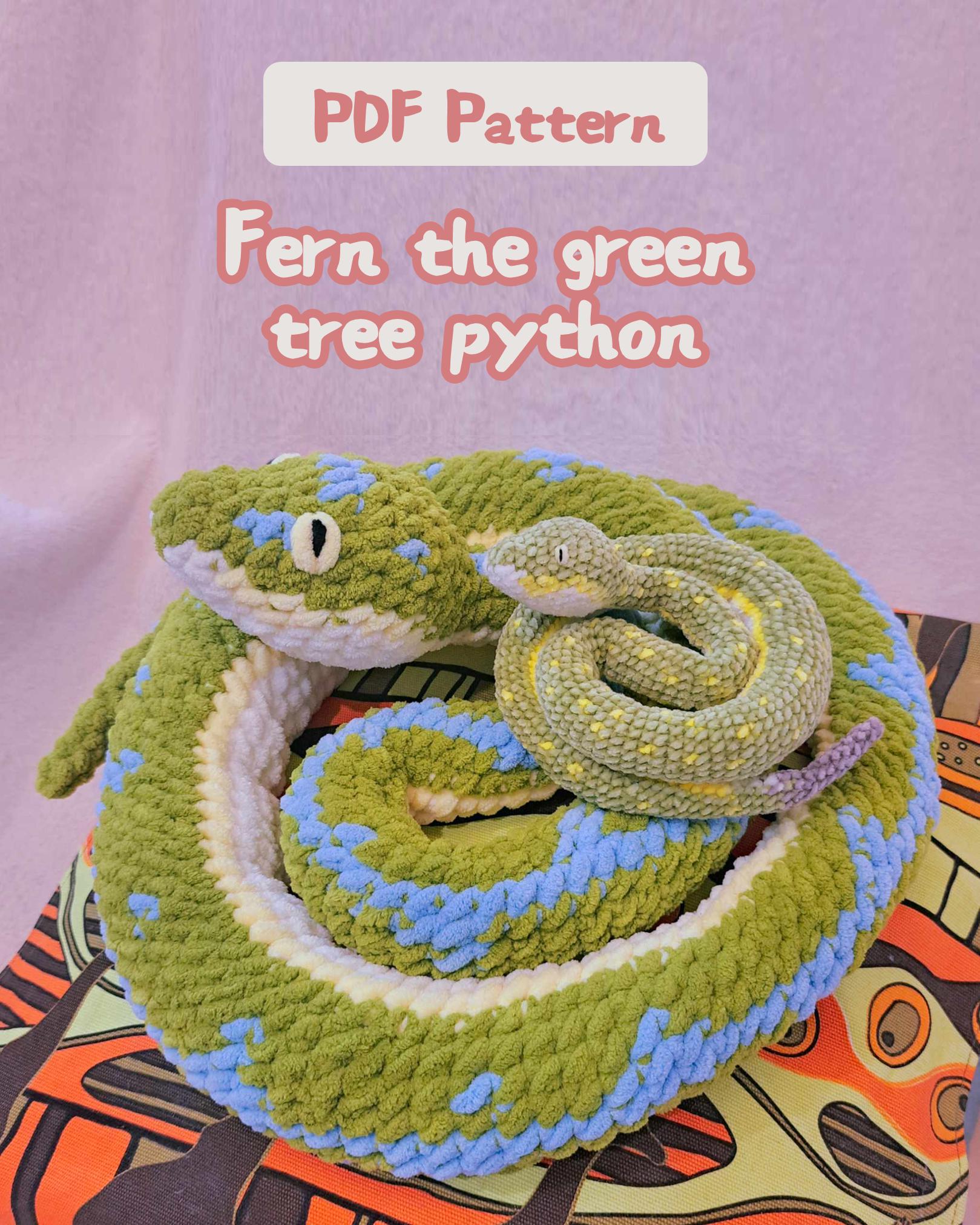 Crochet Snake || Fern the Green Tree Python - PDF Pattern || Beginner ...