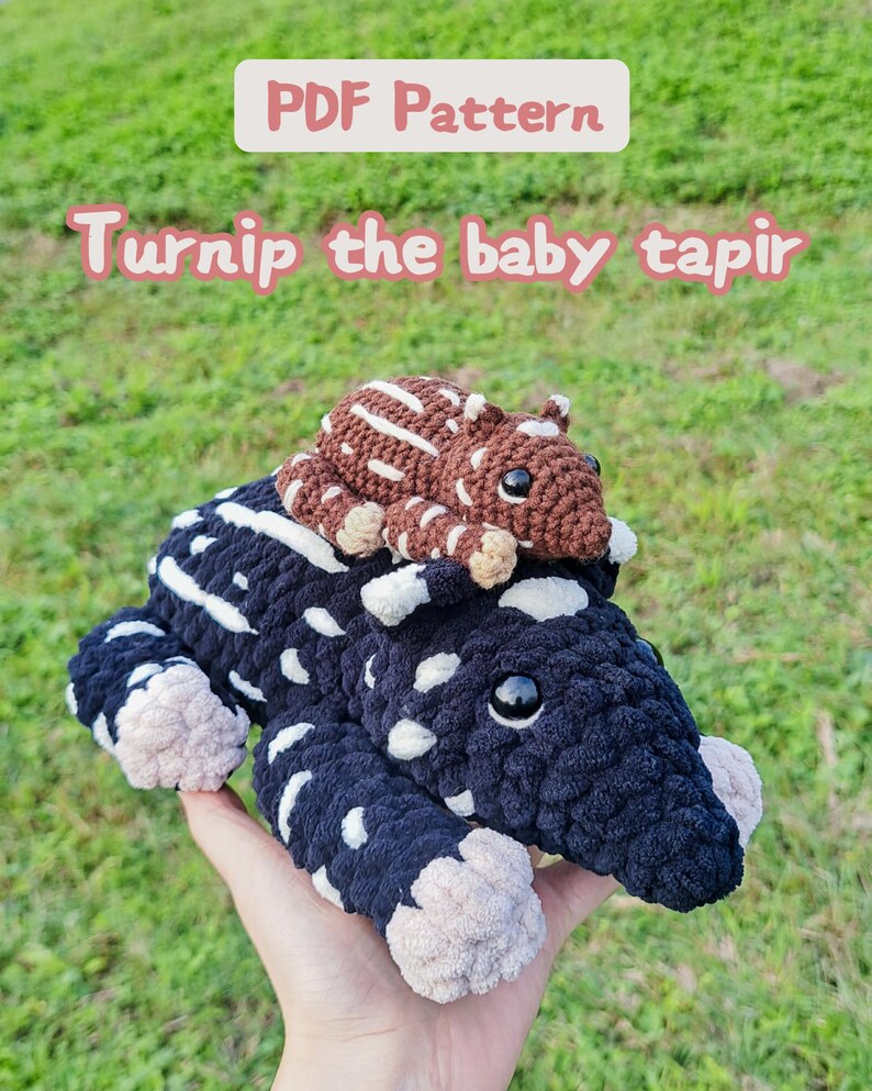Tapir Pattern Crochet Tapir Bundle || Mama & Baby Tapir - 2 in 1 PDF Pattern Bundle ...