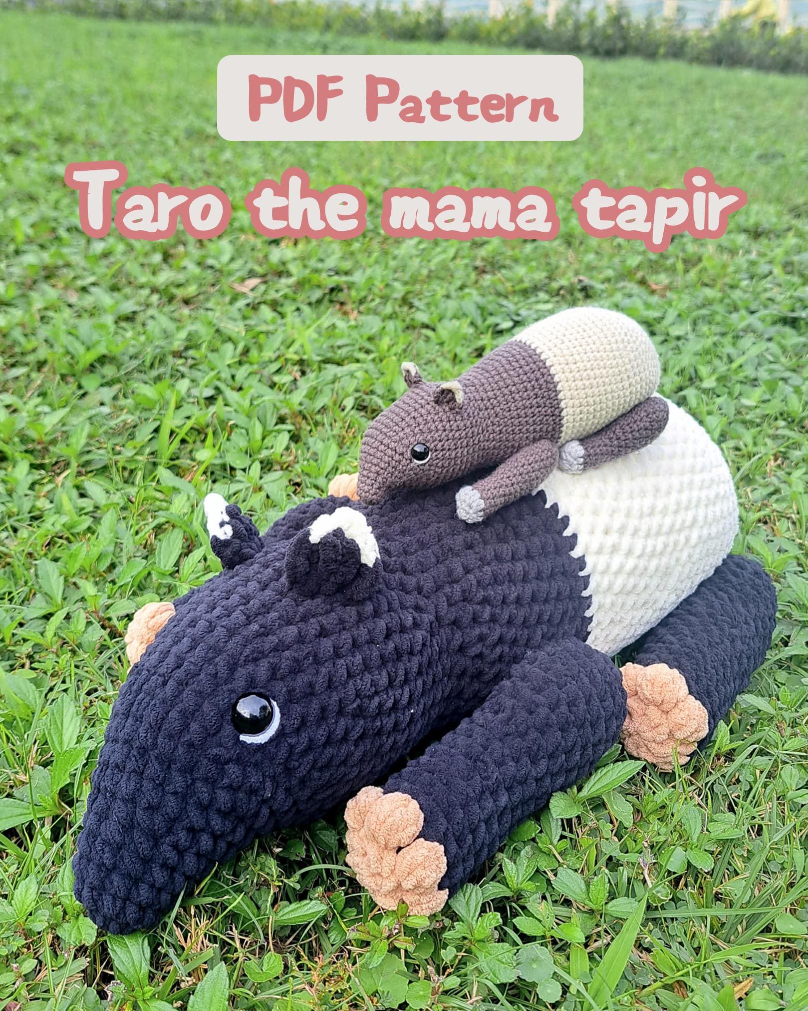 Tapir Pattern Crochet Tapir Bundle || Mama & Baby Tapir - 2 in 1 PDF Pattern Bundle ...