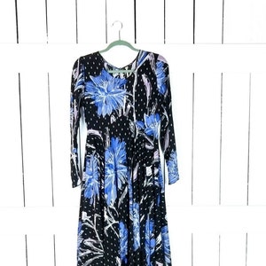 Blue floral long sleeve maxi dress/Free People boho festival long flowy dress/small image 1
