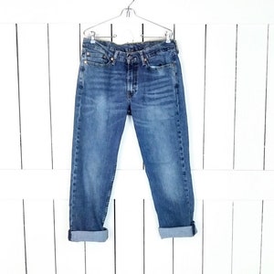 Levis 514 faded straight leg blue denim jeans/blue jeans/faded Levi Strauss jeans/waist 34&quot;