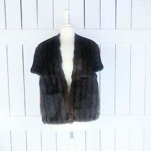Vintage Pelz Stola wickeln/40er/50er Jahre braun Pelz Capelet/Caplet/Braut/Hochzeit wickeln