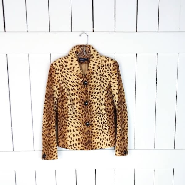 veste blazer vintage leopard Jones New York/veste imprimée en coton animal/10