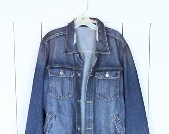 Vintage Distressed Denim Jacket - Etsy
