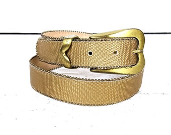 Vintage Motion East Textured Belt Gold Buckle Bead-Like Finish Made in USA 38\