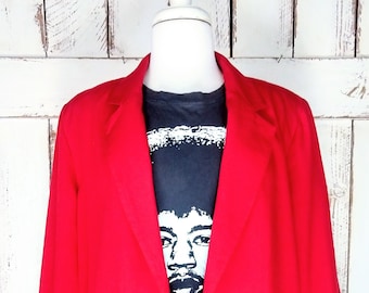 Vintage red lightweight blazer jacket/boxy blazer jacket/Sag Harbor/14