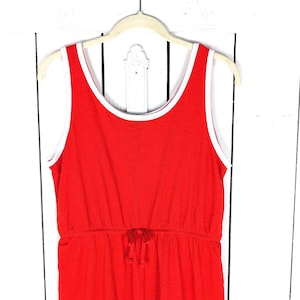 90s vintage red white sleeveless shorts romper