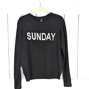 90s vintage black white Sunday knit pullover sweater