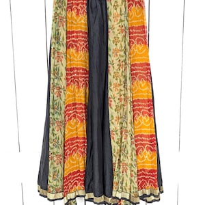 Vintage Boho Blumen Maxirock aus schiere Seide