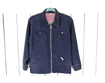 Vintage Sister blue cotton zipper sporty wind breaker jacket made in the USA medium