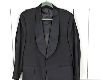 Vintage Jack English union made black tuxedo groom groomsman jacket