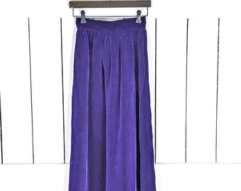 Vintage purple velour velvet long fitted pencil skirt