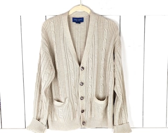Vintage 1970s Collared Cardigan Sweater by David Jones Mens - Etsy