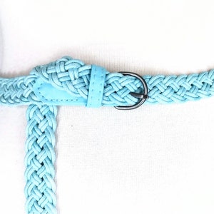 Vintage blue braided rope chord belt