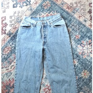 Vintage 501 Levis Knopfleiste, gerades Bein, blaue Denim-Jeans mit hoher Taille