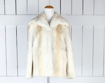Vintage Kamal rabbit fur jacket/genuine fur coat/bridal/wedding fur coat