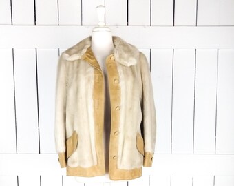 Vintage London Leathers by Lilli Ann Kunstfell Wildleder Midi Mantel Jacke