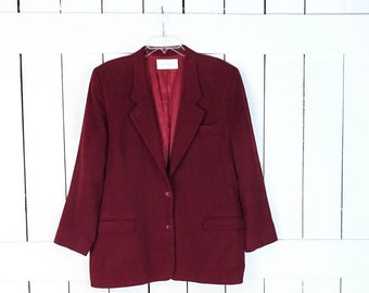 Vintage Barrie Pace dark red camel hair wool blazer jacket/16