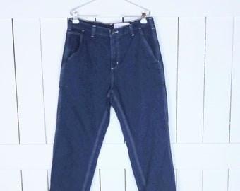 Vintage Carhartt blue denim carpenter cargo jeans/blue jean denim carpenter jeans/34/30