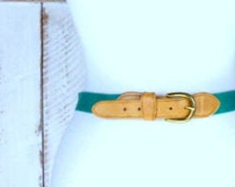 Vintage Charter Club green canvas leather belt