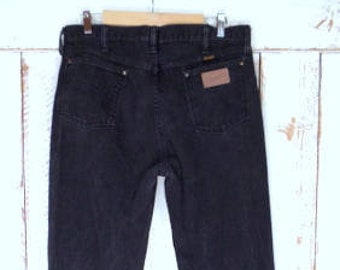 Wranglers black denim relaxed straight leg jeans