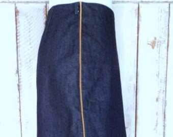 Vintage GAP dark blue wash jean denim pencil skirt