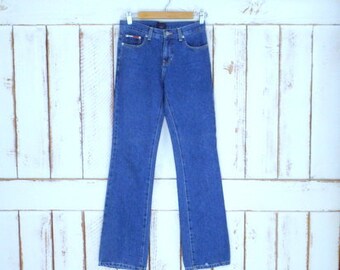 Tommy Jeans pierna recta azul oscuro jeans de mezclilla azul/vintage Tommy Hilfiger jeans/3/waist 26"