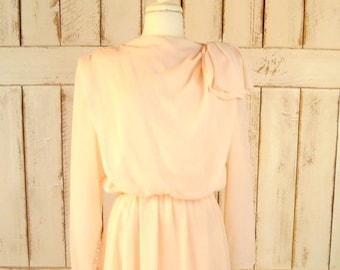 Soft pink sheer vintage evening dress