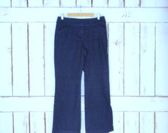 90s vintage wide leg stretch dark blue denim jeans/Dana Buchman jeans/10