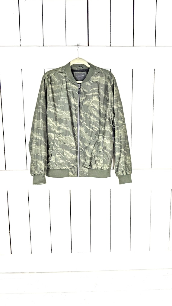 Army green camo camouflage satin bomber jacket