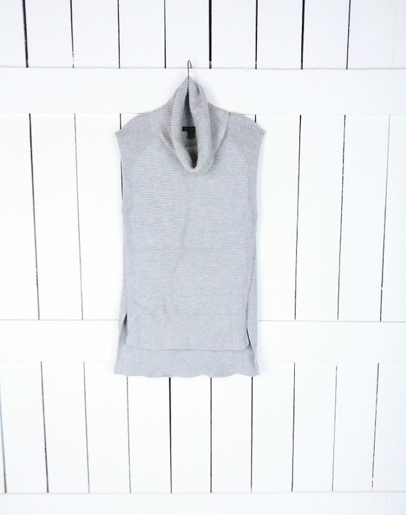 Vintage grey chunky knit pullover sleeveless tunic