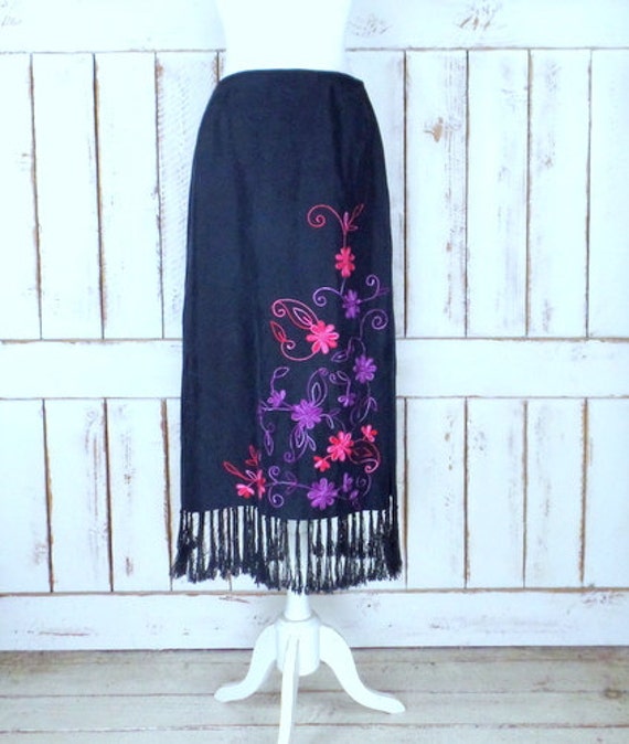 Black indian maxi skirt hot sale