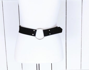 90s vintage black velour belt