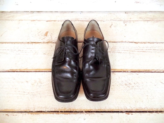 Vintage Mens Black Leather Oxfords/wilke Rodriguez Black  display picture 1